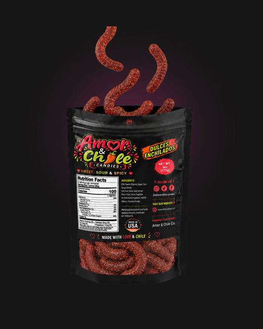 Chamoy gummy  worms - 6 oz.